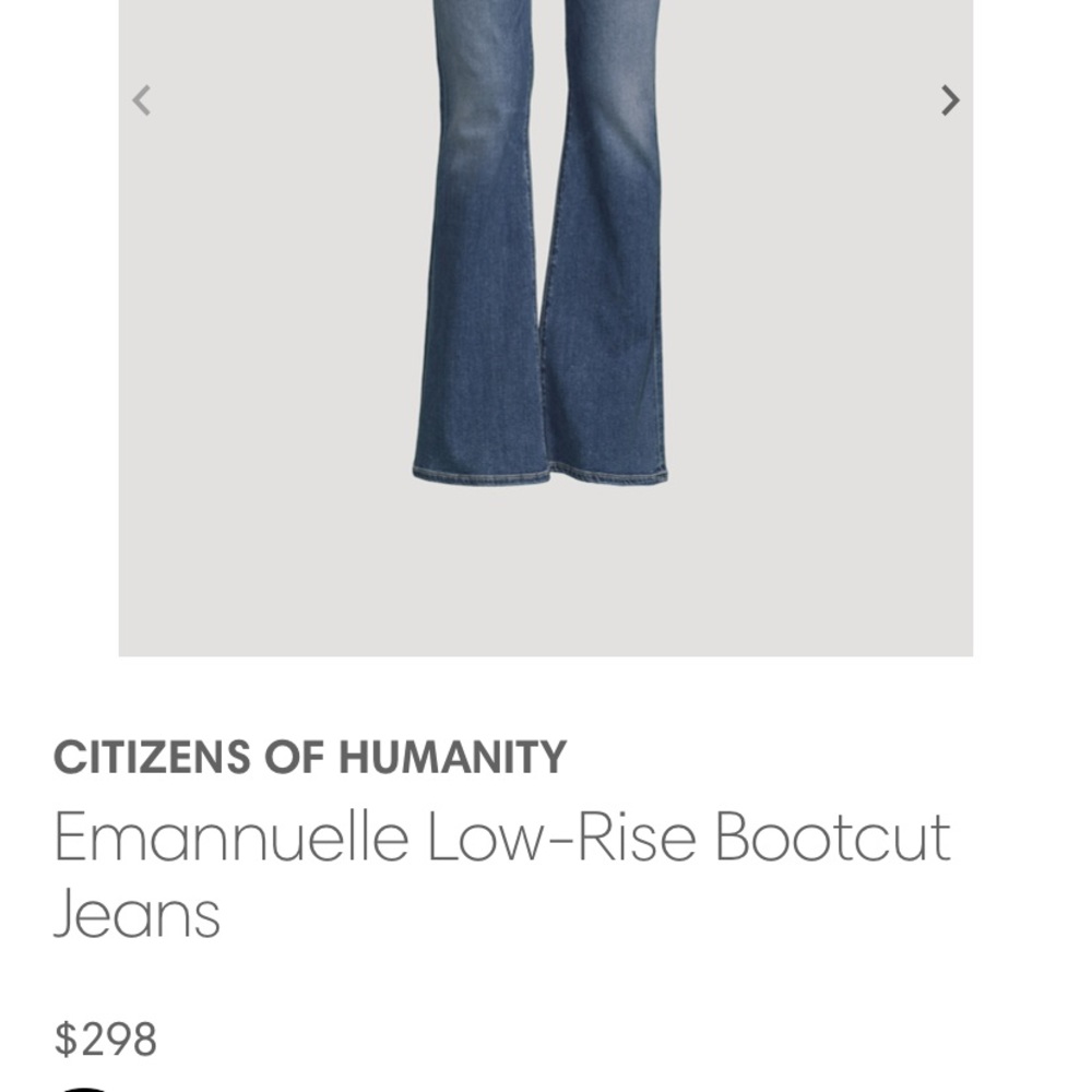 Citizen of humanity low rise bootcut jeans